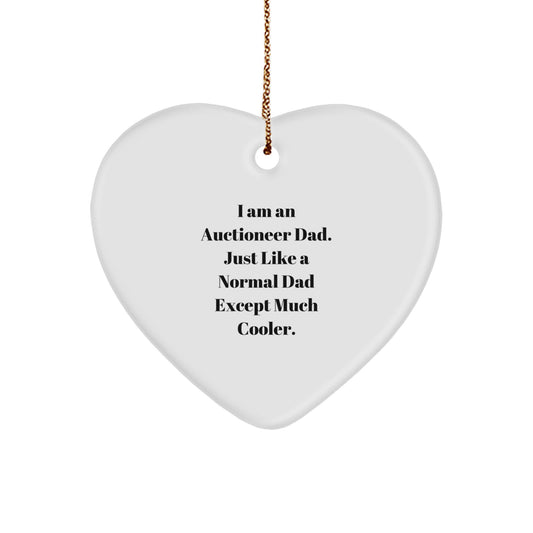 Funny Heart Ornament Gifts from Dad, for the Awesome Auctioneer Men in Christmas Unique Gift Ideas - Image 1