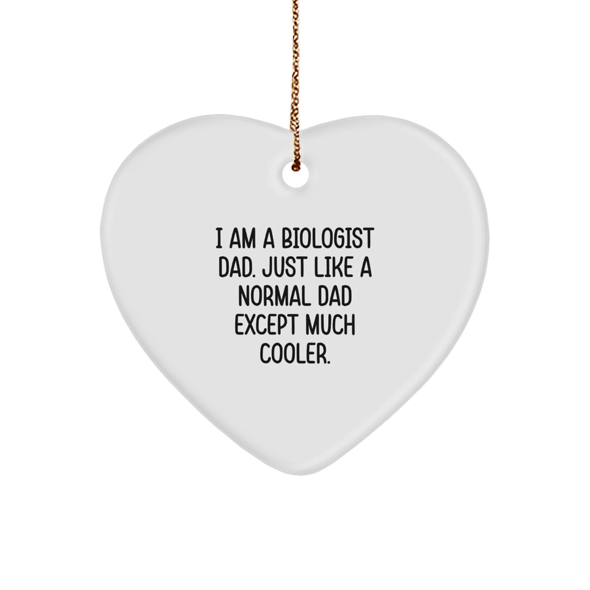 Biologist Dad Gifts, Funny Heart Ornament for Dad, Christmas Unique Gifts from Family, Heart Shaped Ornament for Men - Image 1