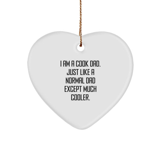 Cool Dad Gifts for Cook Enthusiasts - Funny Heart Ornament, Gift from Dad to Cook, Heart Shaped Christmas Unique Gifts - Image 1