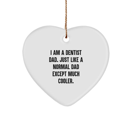 Funny Dentist Gifts Heart Ornament for Christmas Unique Presents from Dad to Dentist Son - Image 1
