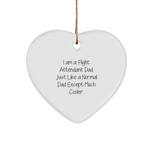 Funny Flight Attendant Gifts, Heart Ornament for Flight Attendant Dad, Christmas Unique Gifts from Men to Family - Image 1