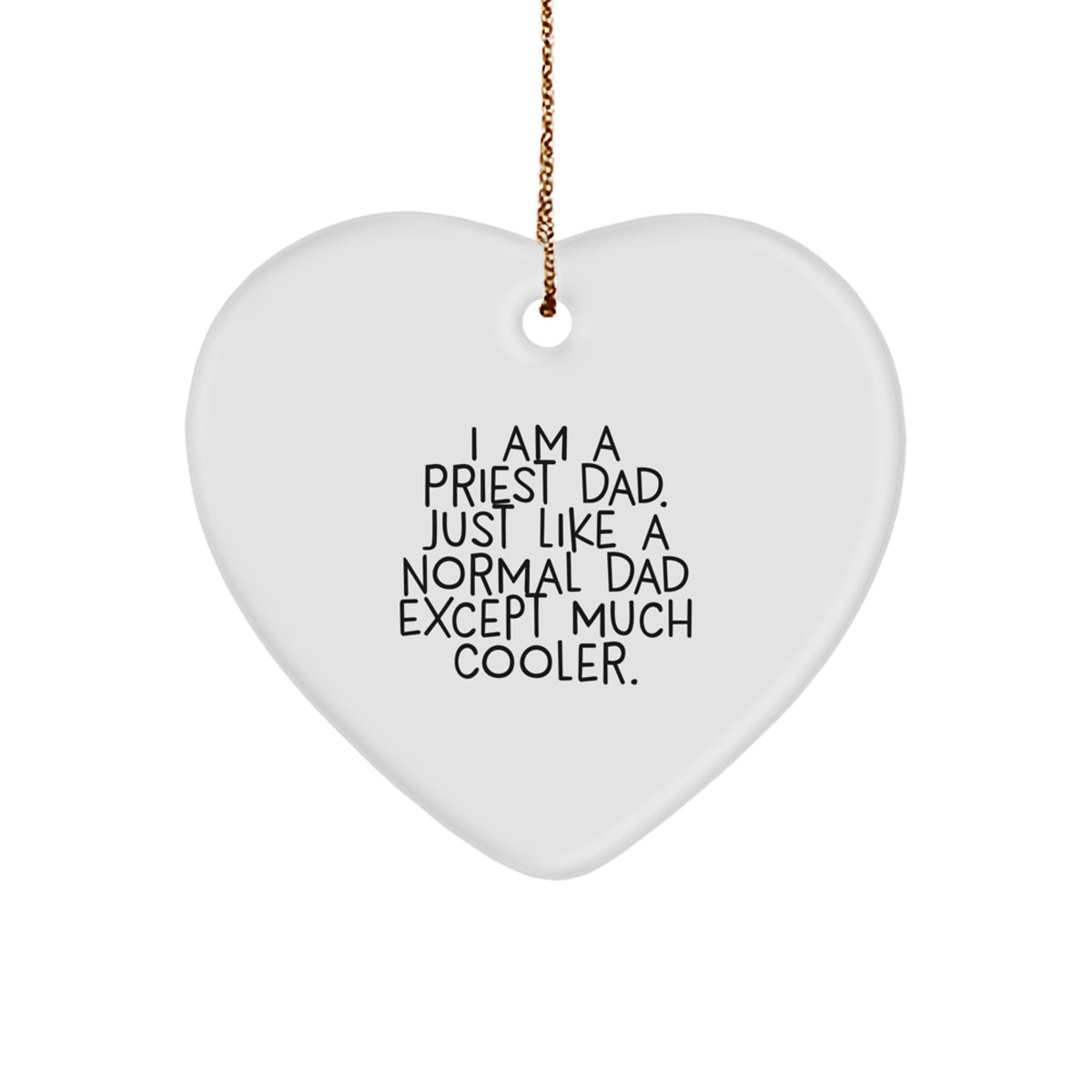 Funny Priest Heart Ornament Gifts from Men to Priest Dad - Christmas Unique Gifts for Priest Husband - Image 1