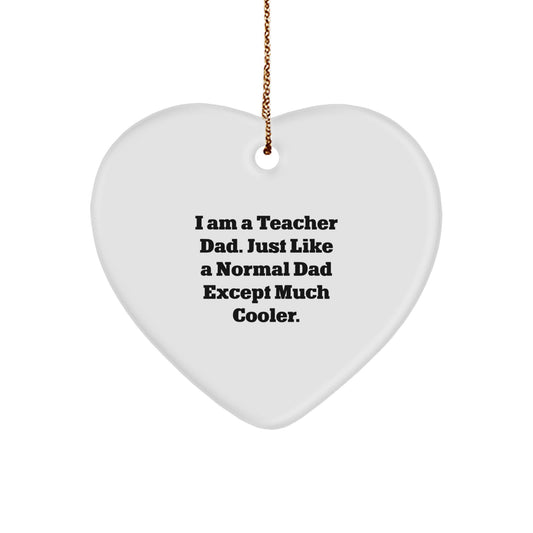 Christmas Gift Teacher Cool Heart Ornament for Her Present - Image 1