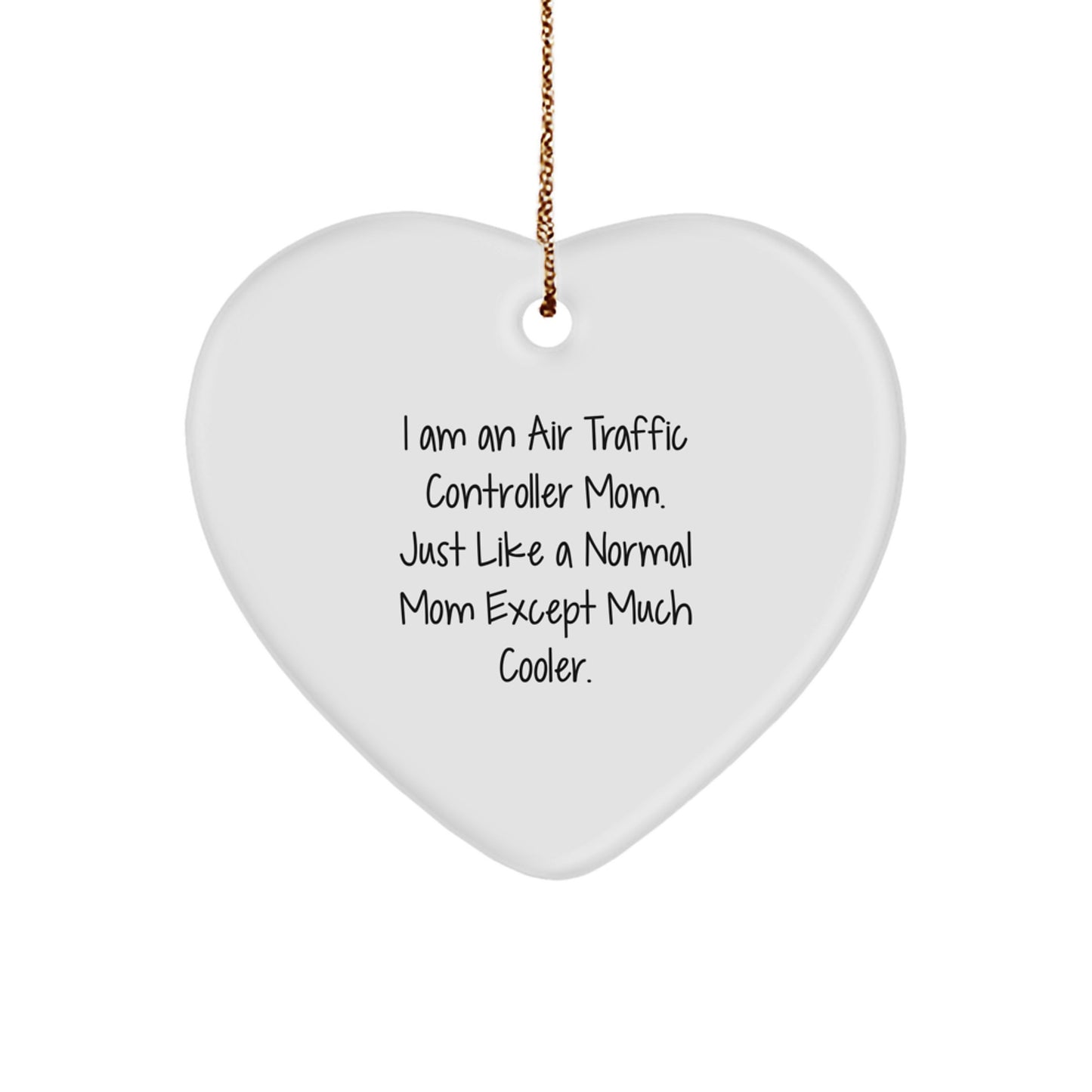 Christmas Unique Gifts for Air Traffic Controller Mom, Funny Air Traffic Controller Heart Ornament, Gifts from Family for Air Traffic Controller Women - Image 1