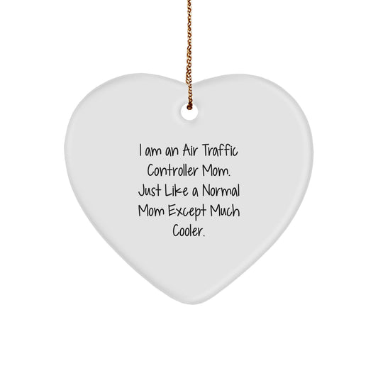 Christmas Unique Gifts for Air Traffic Controller Mom, Funny Air Traffic Controller Heart Ornament, Gifts from Family for Air Traffic Controller Women - Image 1