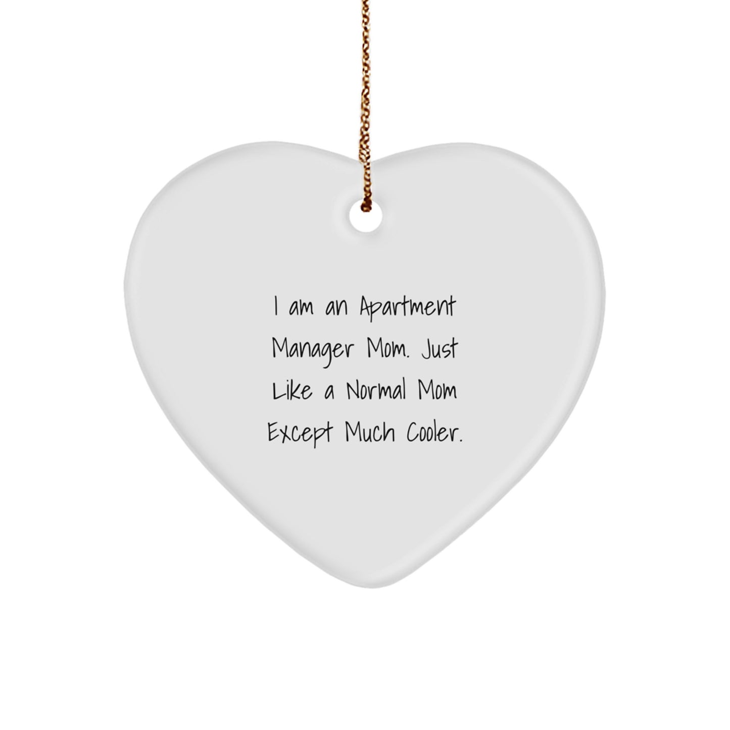 Cool Apartment Manager Mom Gifts for Women from Friends - Funny Heart Ornament for Christmas Unique Presents - Image 1