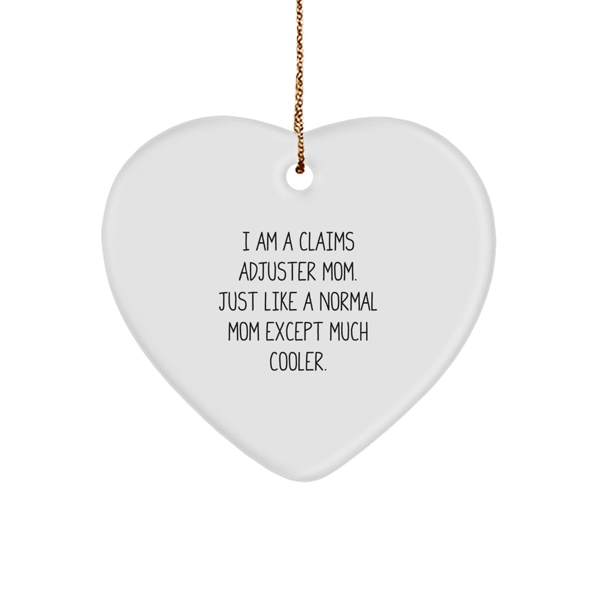 Christmas Gift for Her Claims Adjuster Mom Heart Ornament Present - Image 1