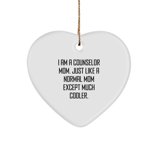 Counselor Mom Keepsake Heart Christmas Ornament for Him Gift - Image 1