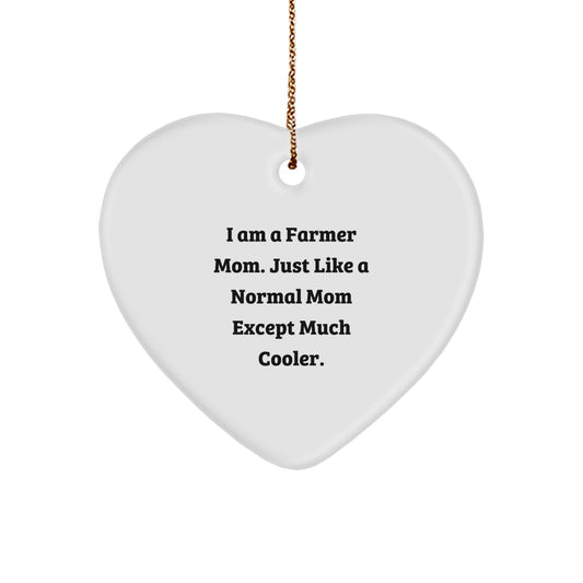 Farmer Mom Keepsake Heart Durable Christmas Ornament for Him Gift - Image 1