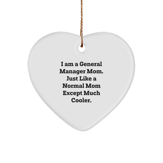 Funny General Manager Gifts, Heart Ornament for General Manager Mom, Christmas Unique Gifts from Men to Women, Friends, Coworkers, Family - Image 1