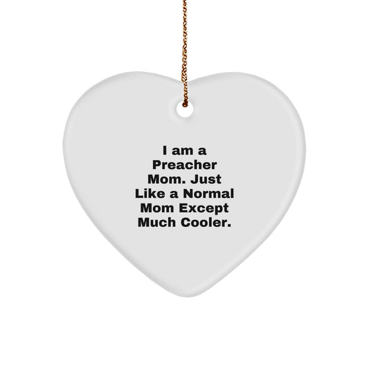 Preacher Mom Favorite Heart Ornament for Kids Christmas Gift - Image 1