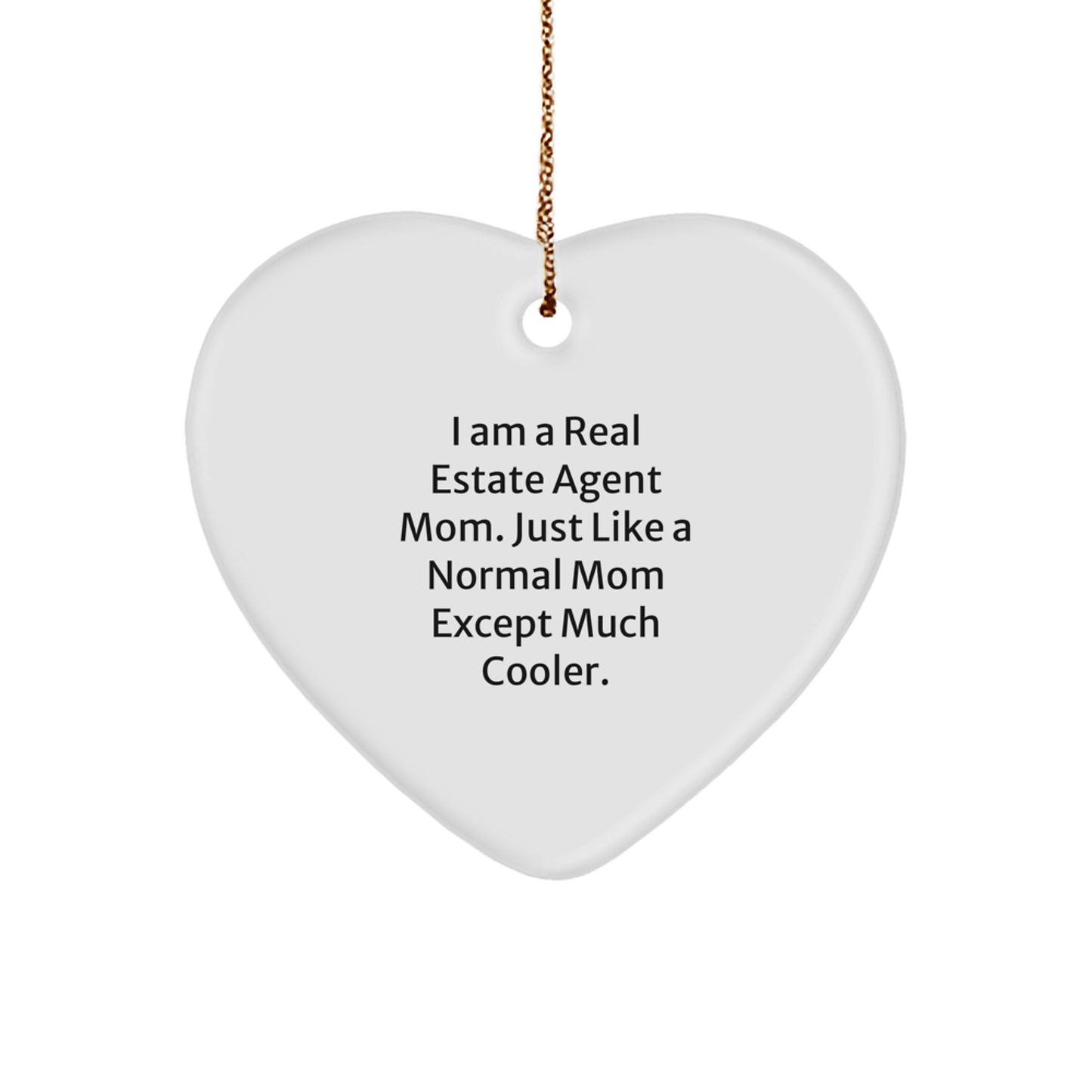 Christmas Gift for Her Real Estate Agent Heart Ornament Present - Image 1