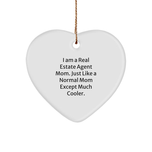 Christmas Gift for Her Real Estate Agent Heart Ornament Present - Image 1