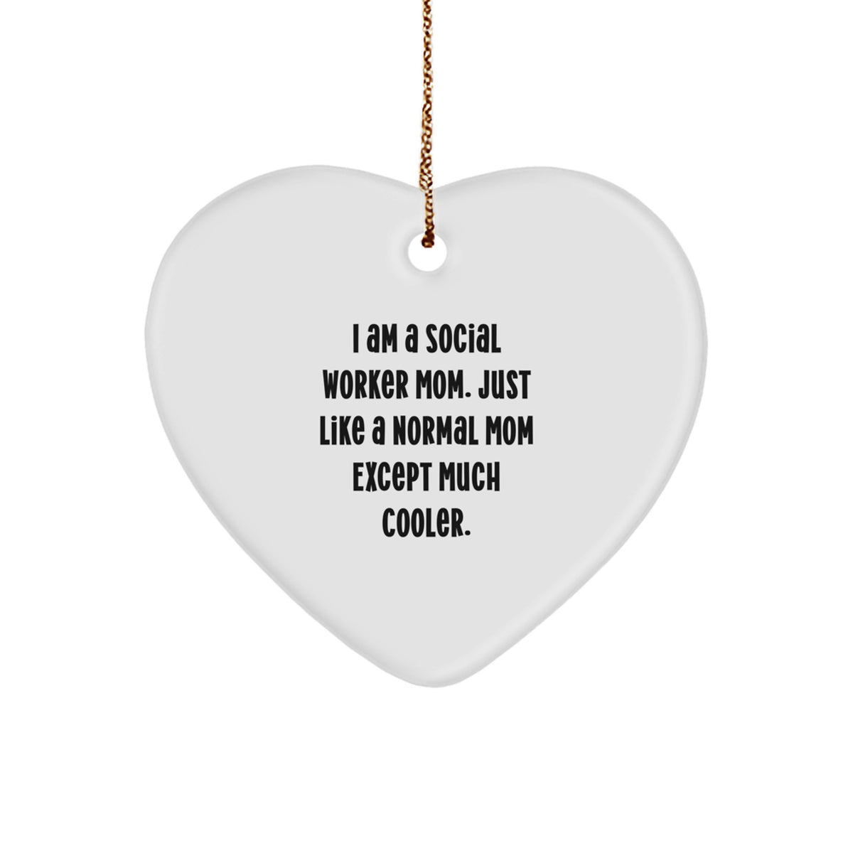 Christmas Unique Gift for Her Social Worker Mom Heart Ornament Present - Image 1