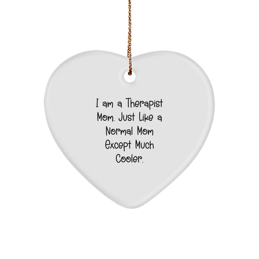 Christmas Gift for Her Therapist Mom Heart Ornament Present - Image 1