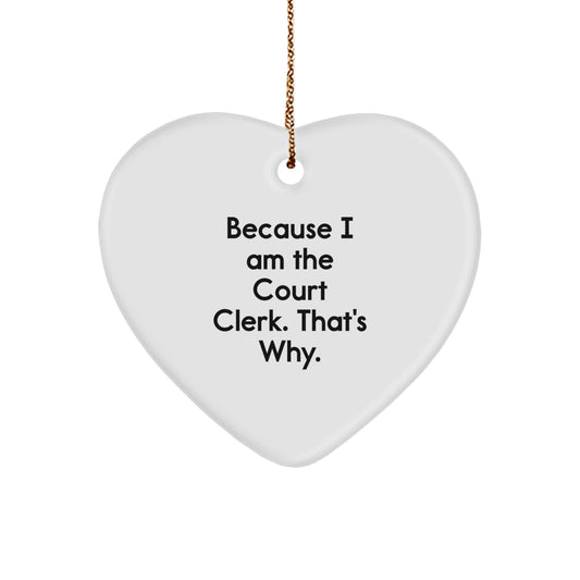 Court Clerk Keepsake Christmas Ornament for Him Gift - Image 1