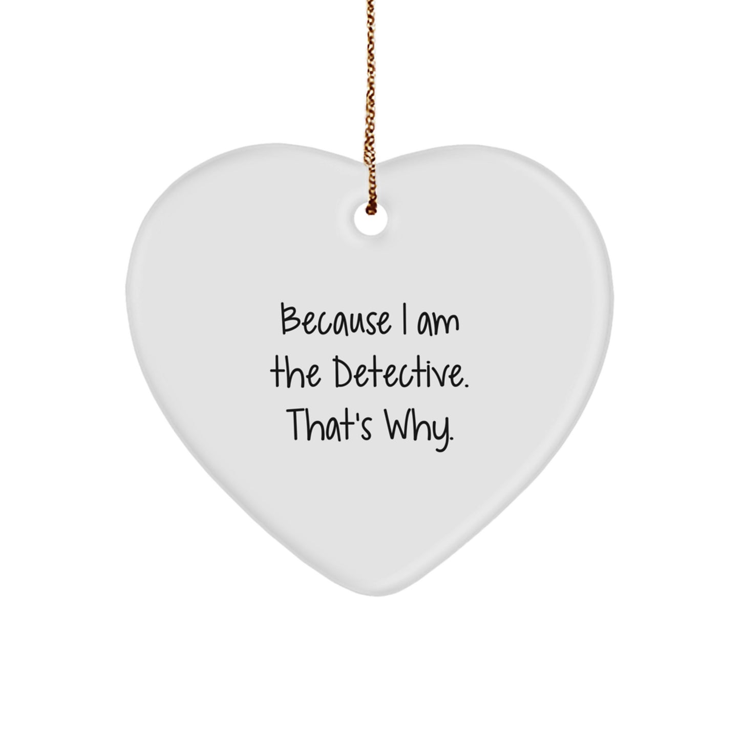 Bold Detective Heart Ornament for Friends Christmas Gift - Image 1