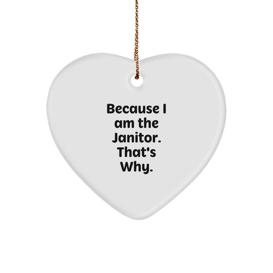Sassy Janitor Heart Ornament Novelty Christmas Gift for Friends - Image 1