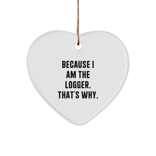 Bold Logger Heart Ornament for Friends Sublimated Christmas Gift - Image 1