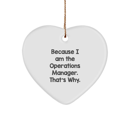 Christmas Gift Present for Her Operations Manager Heart Ornament - Image 1