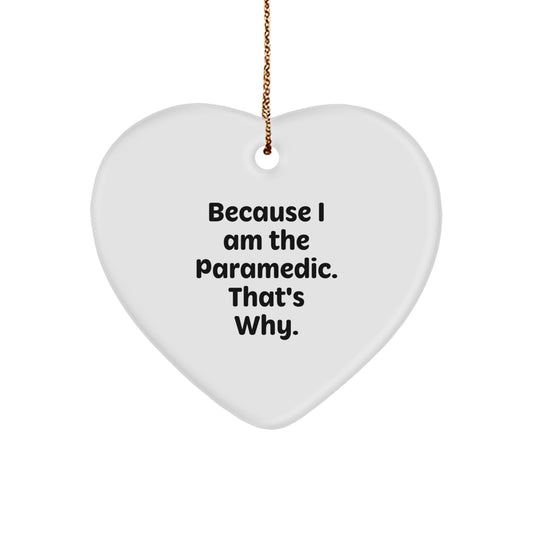 Bold Paramedic Novelty Heart Ornament for Friends Bright Christmas Gift - Image 1
