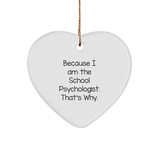 Funny Inspirational School Psychologist Heart Ornament Gifts from Friends for Christmas Unique Presents - Image 1