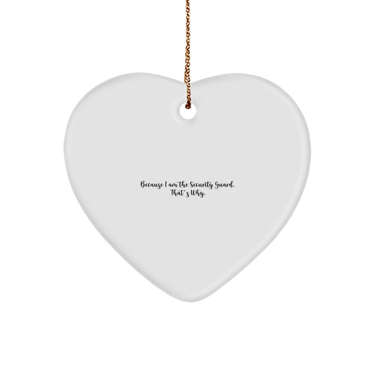 Funny Security Guard Gifts from Friends - Heart Ornament for Men, Security Guard Christmas Unique Gifts - Image 1