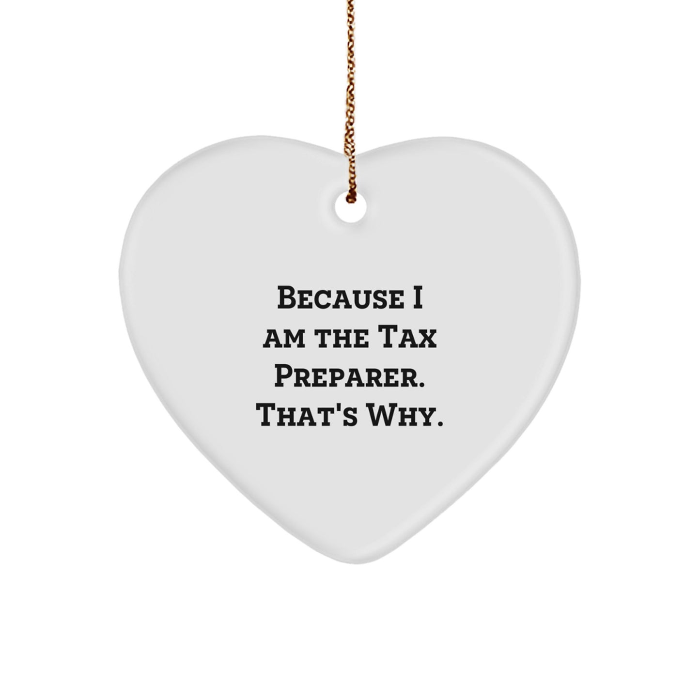 Christmas Holiday Gift for Her Tax Preparer Heart Ornament Present - Image 1