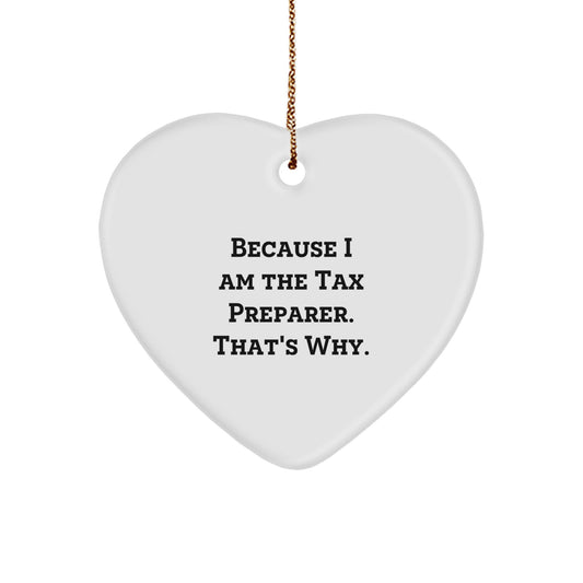 Christmas Holiday Gift for Her Tax Preparer Heart Ornament Present - Image 1
