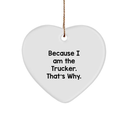 Funny Trucker Heart Ornament Gifts from Men to Trucker Christmas - Image 1