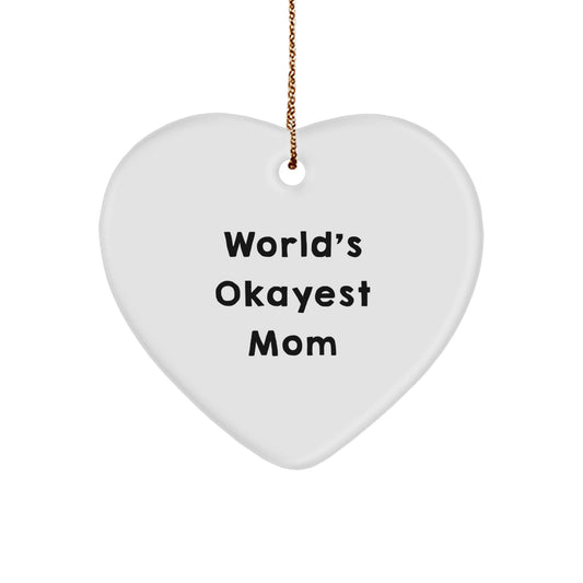 Mom Keepsake Christmas Heart Ornament for Her Bright Vibrant Gift - Image 1