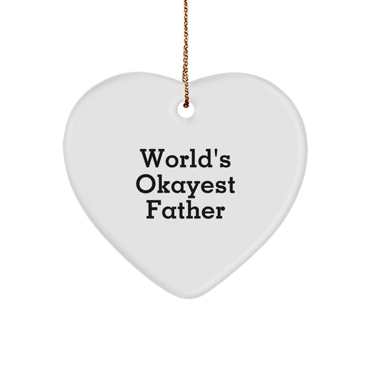 Playful World's Okayest Father Heart Ornament for Grandpa Christmas Gift - Image 1