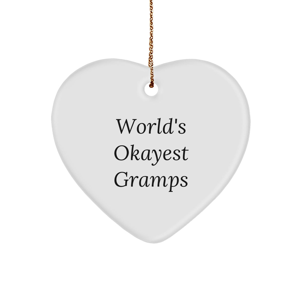 Amusing Christmas Ornament Gift for Friends - World's Okayest Gramps - Image 1