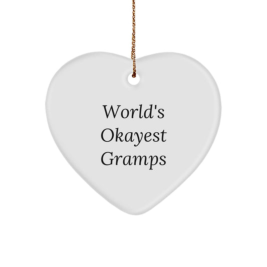 Amusing Christmas Ornament Gift for Friends - World's Okayest Gramps - Image 1