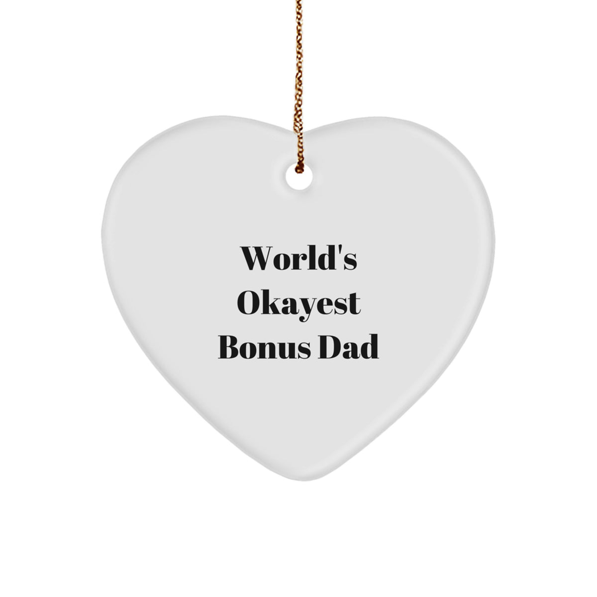Bonus Dad Keepsake Heart Christmas Ornament for Him Surprise Gift - Image 1