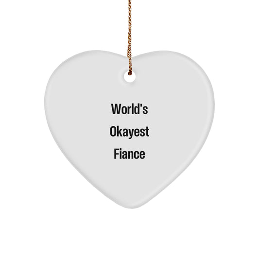 Fiance Keepsake Heart Ornament Holiday Keepsake Christmas Gift for Him - Image 1