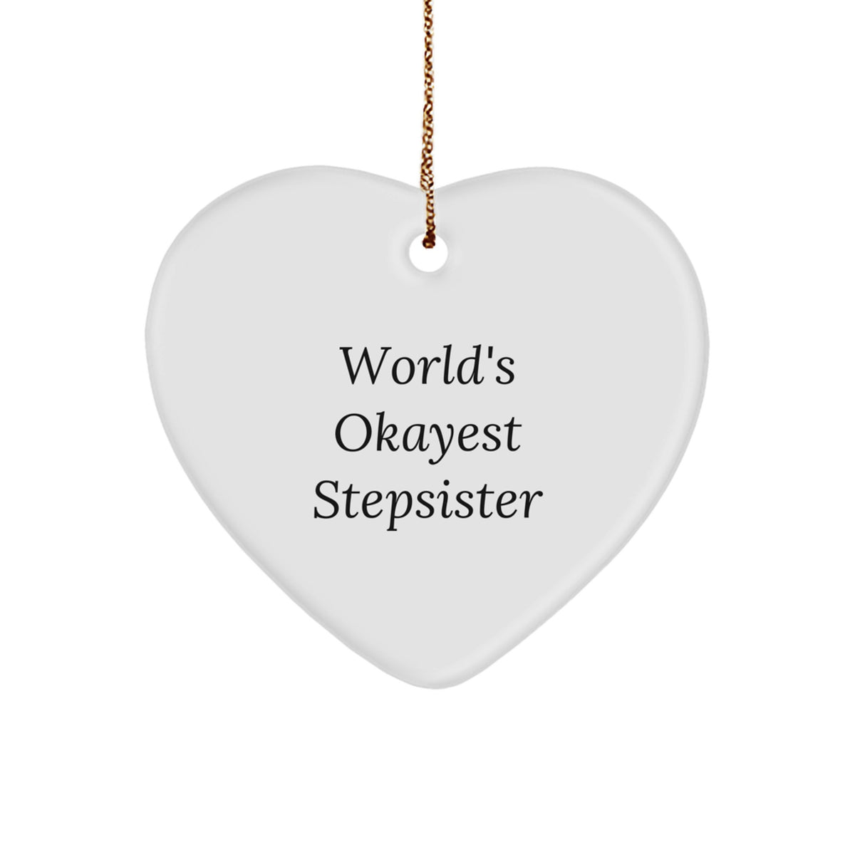 Favorite Stepsister Heart Ornament for Kids Christmas Gift - Image 1