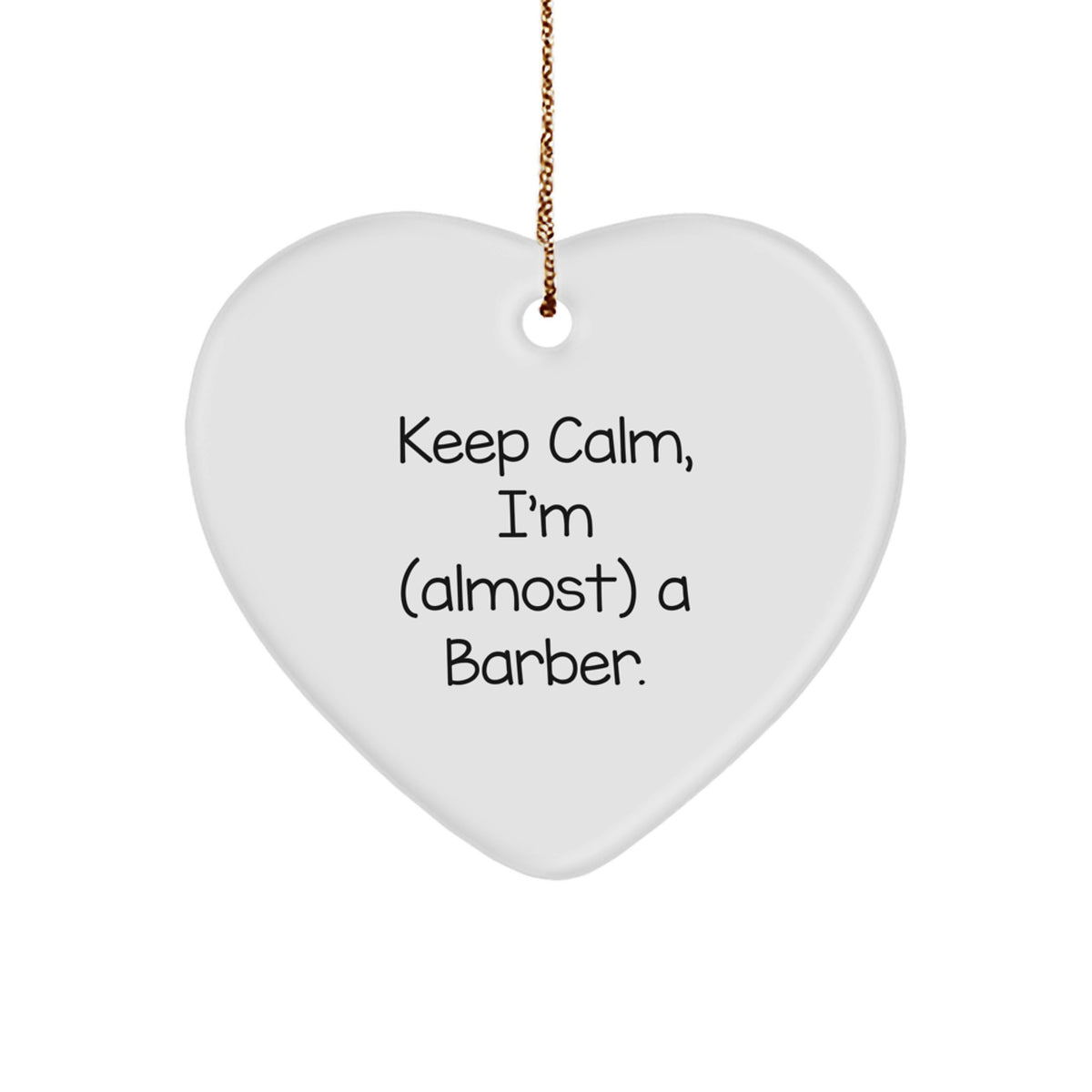 Barber Keepsake Christmas Ornament for Him Gift with Heart Shape - Image 1