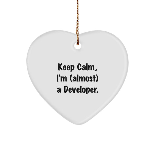 Developer Keepsake Christmas Ornament for Him Heart Shaped Gift - Image 1