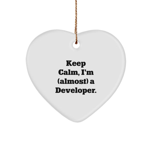 Christmas Gift for Her Developer Keepsake Heart Ornament Present - Image 1