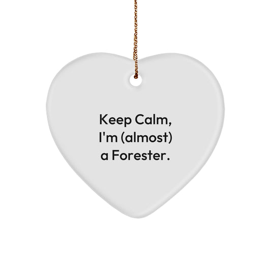 Forester Favorite Heart Ornament for Kids Keep Calm Christmas Gift - Image 1