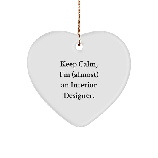 Interior Designer Christmas Ornament Keep Calm Gift Idea for Coworkers - Image 1