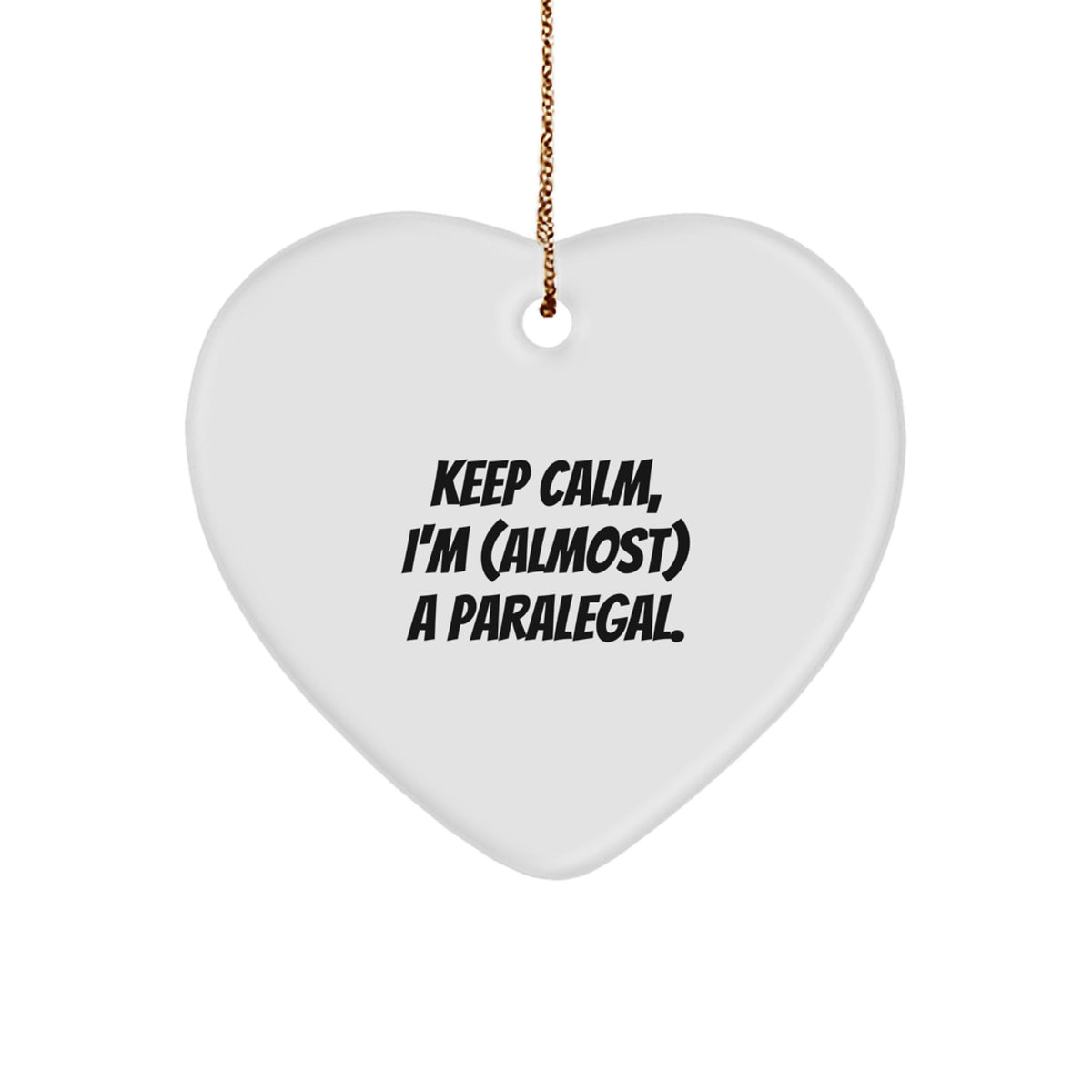 Heart Christmas Ornament Gift for Family Paralegal Keep Calm Tone - Image 1