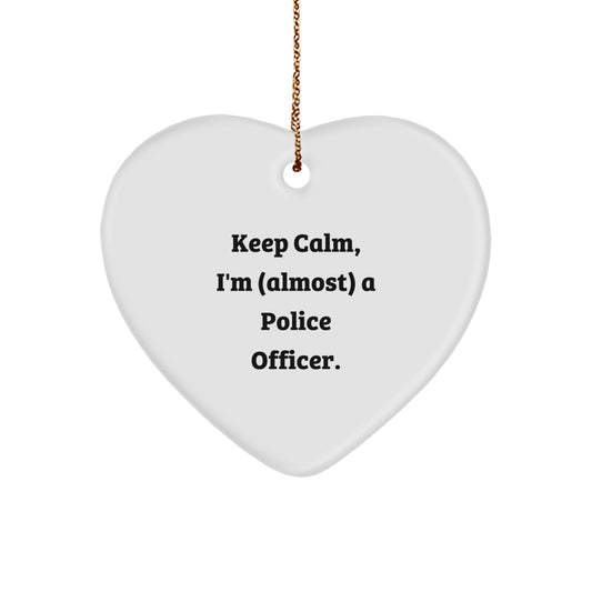 Christmas Ornament Gift for Family Keep Calm, I'm (Almost) A Police - Image 1