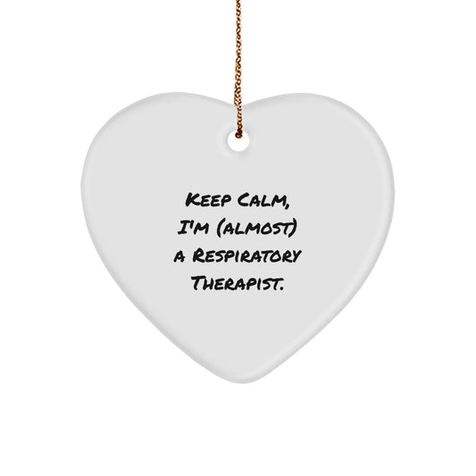 Heart Christmas Ornament Gift for Respiratory Specialists - Keep Calm - Image 1