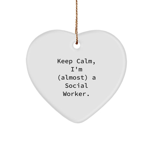Christmas Gift Delightful Heart Ornament for Social Worker - Keep Calm - Image 1