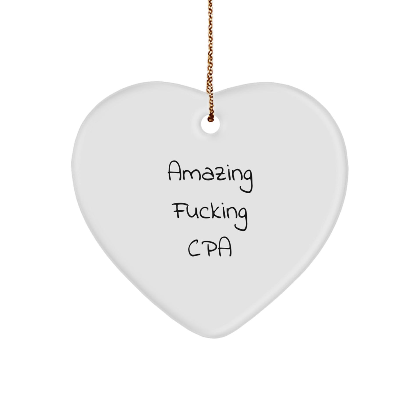 Funny CPA Heart Ornament Gifts from Men for Women Friends Family - Amazing F--king Cpa Christmas Unique Gifts for Him Her - Image 1