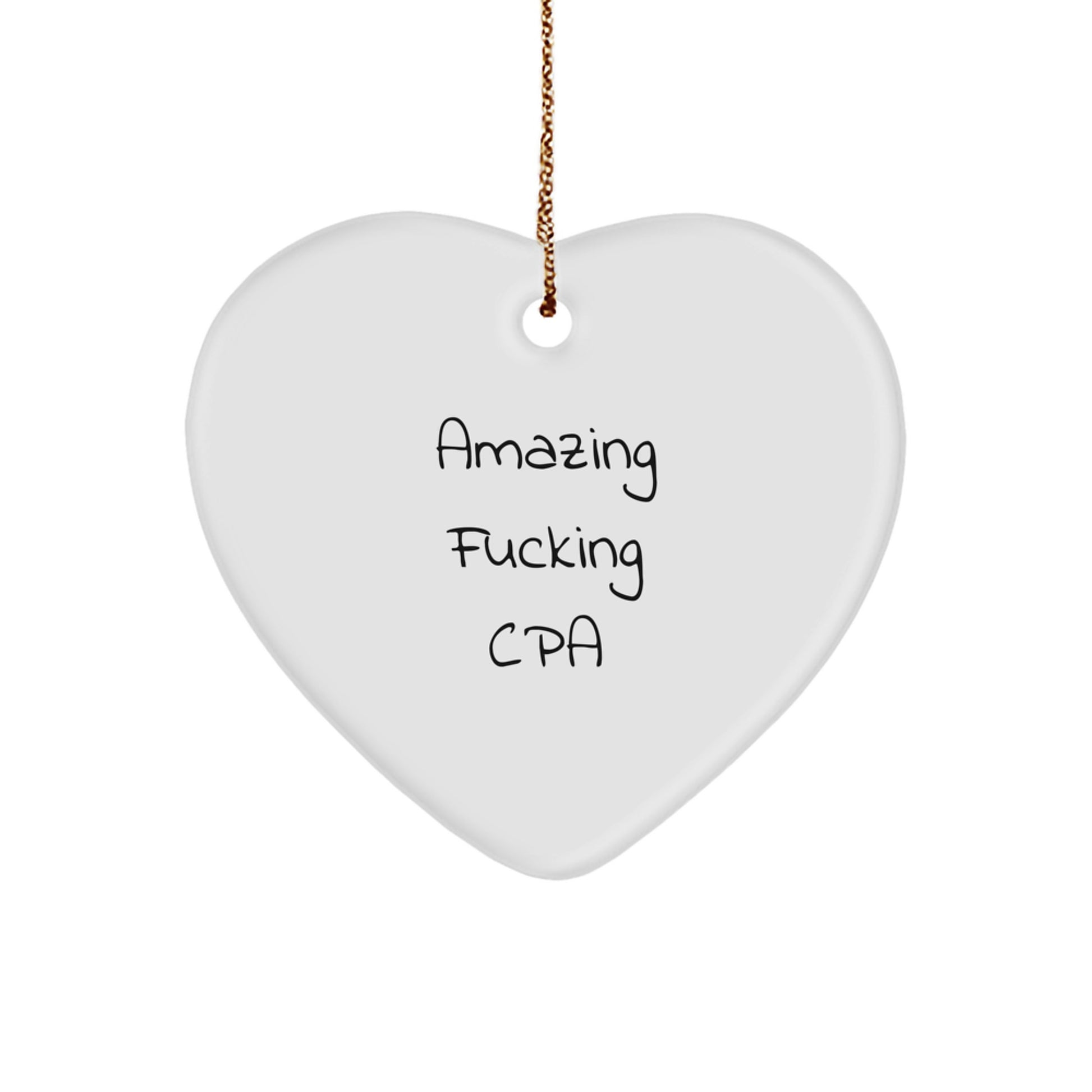Funny CPA Heart Ornament Gifts from Men for Women Friends Family - Amazing F--king Cpa Christmas Unique Gifts for Him Her - Image 1