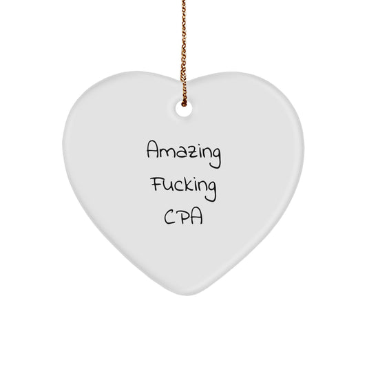 Funny CPA Heart Ornament Gifts from Men for Women Friends Family - Amazing F--king Cpa Christmas Unique Gifts for Him Her - Image 1