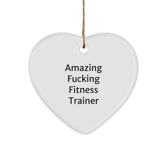 Christmas Ornament Gift for Coworkers - Amazing Fucking Fitness Trainer - Image 1